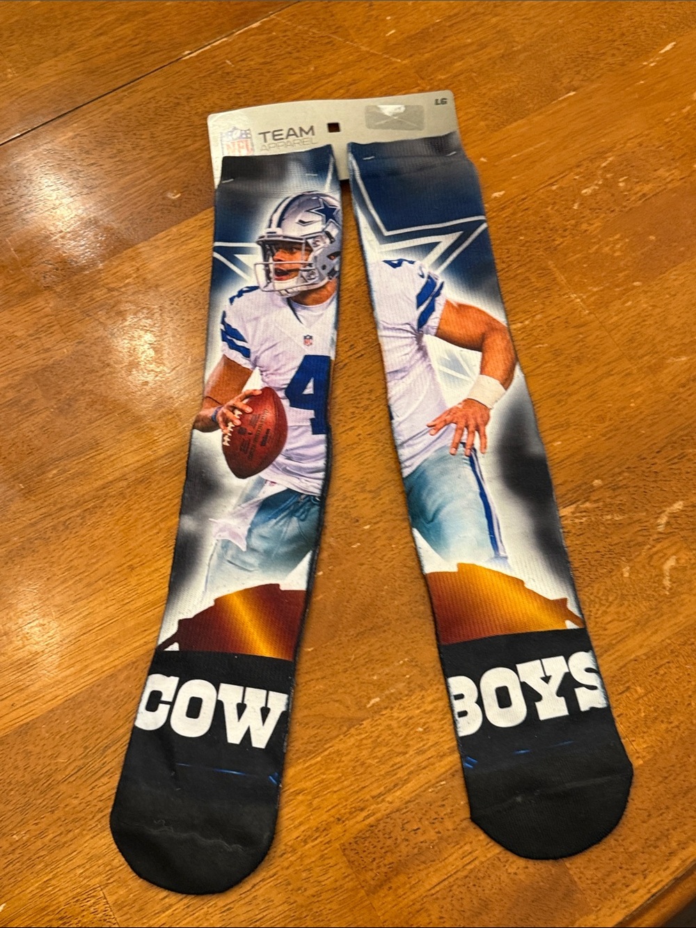 NFL Dallas Cowboys Graphic Crew Socks - Blue/White/Black
